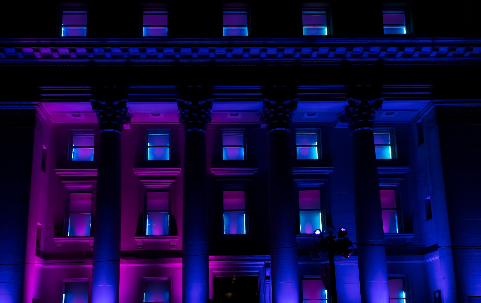 Building illuminated at night